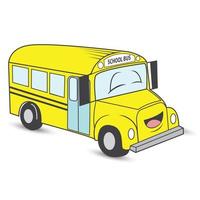 ilustração de ônibus escolar feliz vetor