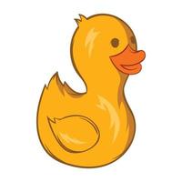 ícone de brinquedo de pato amarelo, estilo cartoon vetor