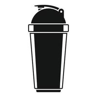 ícone de garrafa de agitador de plástico, estilo simples vetor