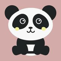 arte de vetor de panda kawaii feliz e fofa. animal bebê isolado dos desenhos animados.