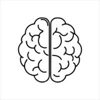 ícone de pensamento de pictograma cerebral, logotipo de vetor de linha de inteligência criativa