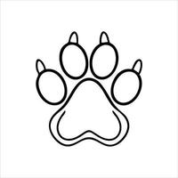 logotipo de vetor de linha de impressão de vetor de pata de cachorro.