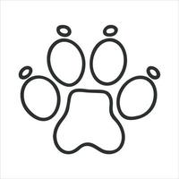 logotipo de vetor de linha de impressão de vetor de pata de cachorro.