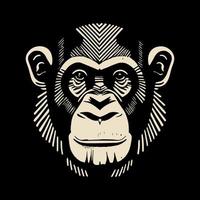 ilustração vetorial de logotipo de cabeça de macaco, estilo vintage vetor