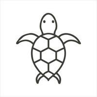 mínima arte vetorial de contorno de tartaruga simples de tartaruga. vetor