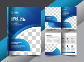 brochura bifold de negócios da empresa corporativa e design de conceito de layout de capa com formas modernas vetor