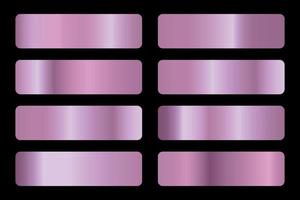 conjunto de vetores de gradientes de metal de ouro rosa colorido.