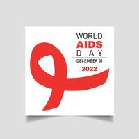 modelo de design de postagem de mídia social do dia da aids vetor
