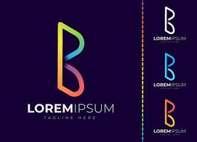 modelo de design de logotipo letra b. tipografia criativa moderna moderna b e gradiente colorido vetor