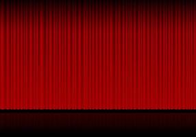 cortinas vermelhas de ópera, cinema ou teatro. holofotes em fundo de cortinas de veludo fechado. ilustração vetorial vetor