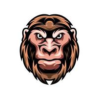 design de ilustração de macaco de cabeça vetor