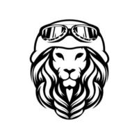 cabeça de leão com design de ilustração de chapéu vetor