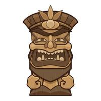 ícone do ídolo tiki de máscara, estilo cartoon vetor