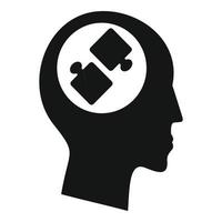 ícone de quebra-cabeça mental, estilo simples vetor
