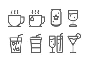 Conjunto de ícones de bebidas vetor