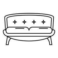 ícone de sofá antigo retrô, estilo de estrutura de tópicos vetor