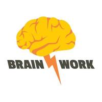 logotipo de trabalho cerebral, estilo simples vetor