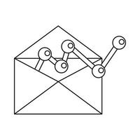 envelope com ícone de gráfico, estilo de estrutura de tópicos vetor