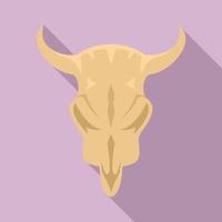 ícone do crânio de vaca da idade da pedra, estilo simples vetor