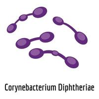 ícone de corynebacterium diphtheriae, estilo cartoon. vetor