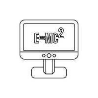 monitor com o ícone da fórmula da teoria da relatividade vetor