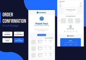 design de modelo de e-mail de confirmação de pedido de comércio eletrônico vetor