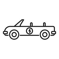 ícone de carro conversível elétrico, estilo de estrutura de tópicos vetor