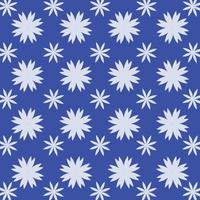 flores brancas repetidas no design de padrão plano de fundo azul vetor