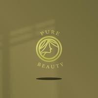 design de ícone de logotipo beleza moda rosto menina simples elegante ouro cor de luxo, para loja de beleza eps 10 vetor