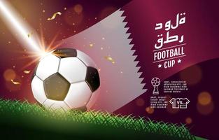 Torneio de futebol 2022 bola de futebol cartaz esportivo fundo conceito  infinito tradução qatar