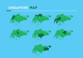 Singapura Mapa Vectors