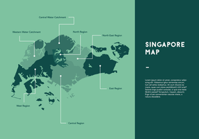 Vector Verde Singapura Mapa