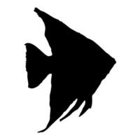 silhueta de vetor de peixe. forma animal. cor preta sobre fundo branco isolado. ilustração gráfica.