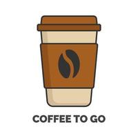 café para ir ícone de contorno. elemento simples de cor da coleção de café. café criativo para ir ícone para web design, modelos, infográficos. ilustração vetorial. vetor