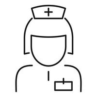 ícone de enfermeira médica, estilo de estrutura de tópicos vetor
