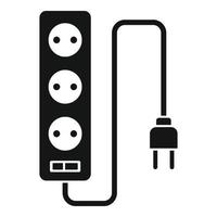 ícone de cabos de extensão elétrica, estilo simples vetor