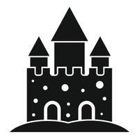 ícone de areia do castelo de fantasia, estilo simples vetor