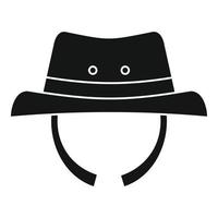 ícone de chapéu de homem de caminhada, estilo simples vetor