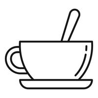 ícone de xícara de chá de açúcar, estilo de estrutura de tópicos vetor