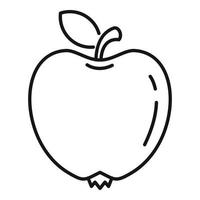 ícone de maçã ecológica fresca, estilo de estrutura de tópicos vetor