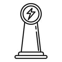 ícone de pilar de reabastecimento elétrico, estilo de estrutura de tópicos vetor