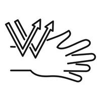 ícone de proteção de mão uv, estilo de estrutura de tópicos vetor