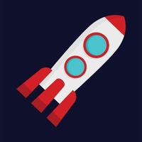 ícone de foguete espacial, estilo simples vetor