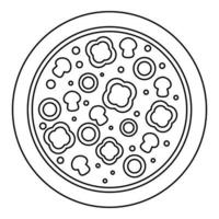 ícone de pizza vegetariana, estilo de estrutura de tópicos vetor