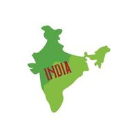 mapa do ícone da índia, estilo cartoon vetor