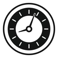 ícone do relógio, estilo preto simples vetor