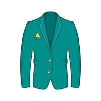 homem ícone de jaqueta verde, estilo cartoon vetor