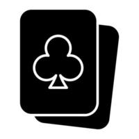 design sólido do ícone de cartas de pôquer vetor