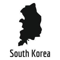 mapa da coreia do sul em vetor preto simples