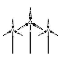 ícone da estação de turbina eólica, estilo simples vetor